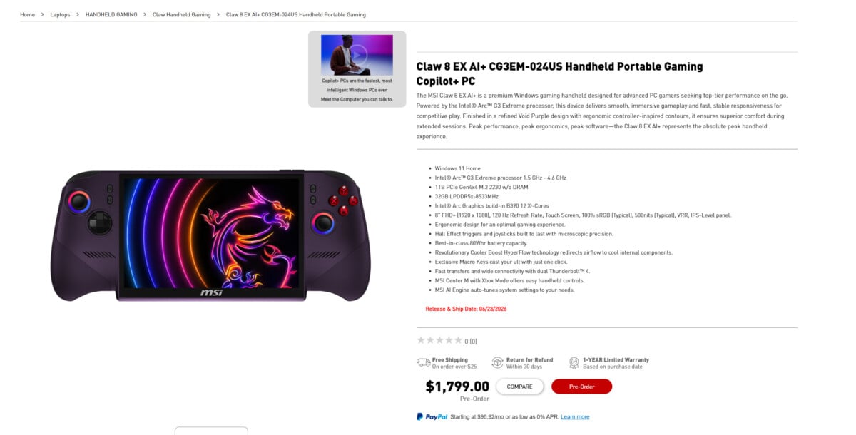 Console de jeu à 1800€ : MSI brise tous les records et alerte les gamers